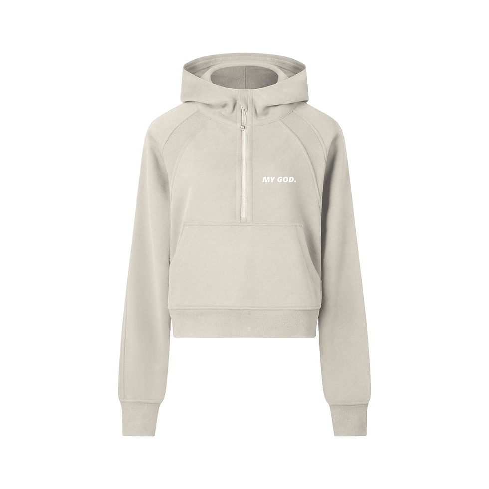 Thumbnail: Cropped Half-Zip Hoodie
