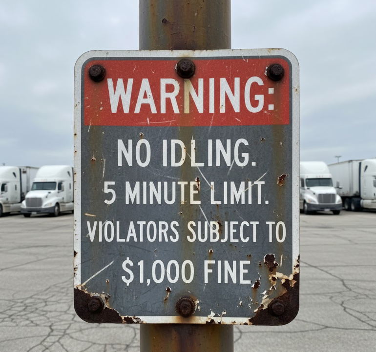 Fig 2. Sign of "No IDLING".