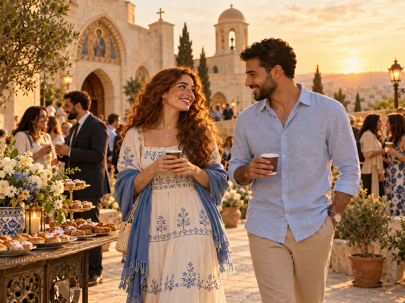 Coptic couple showing spiritual compatibility in Christian dating