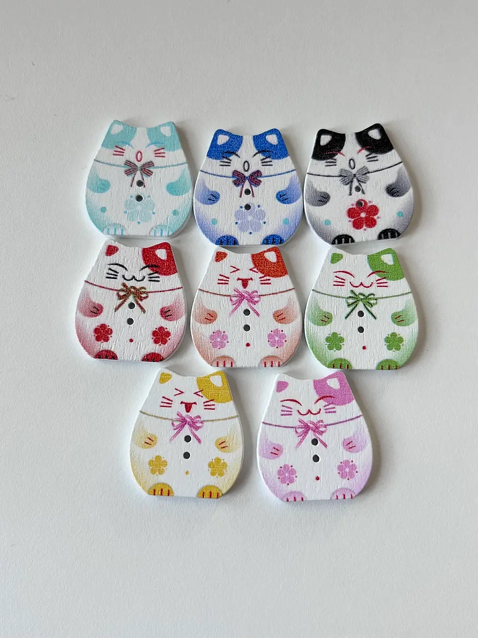 Miniature : Boutons chat japonais maneki neko x1