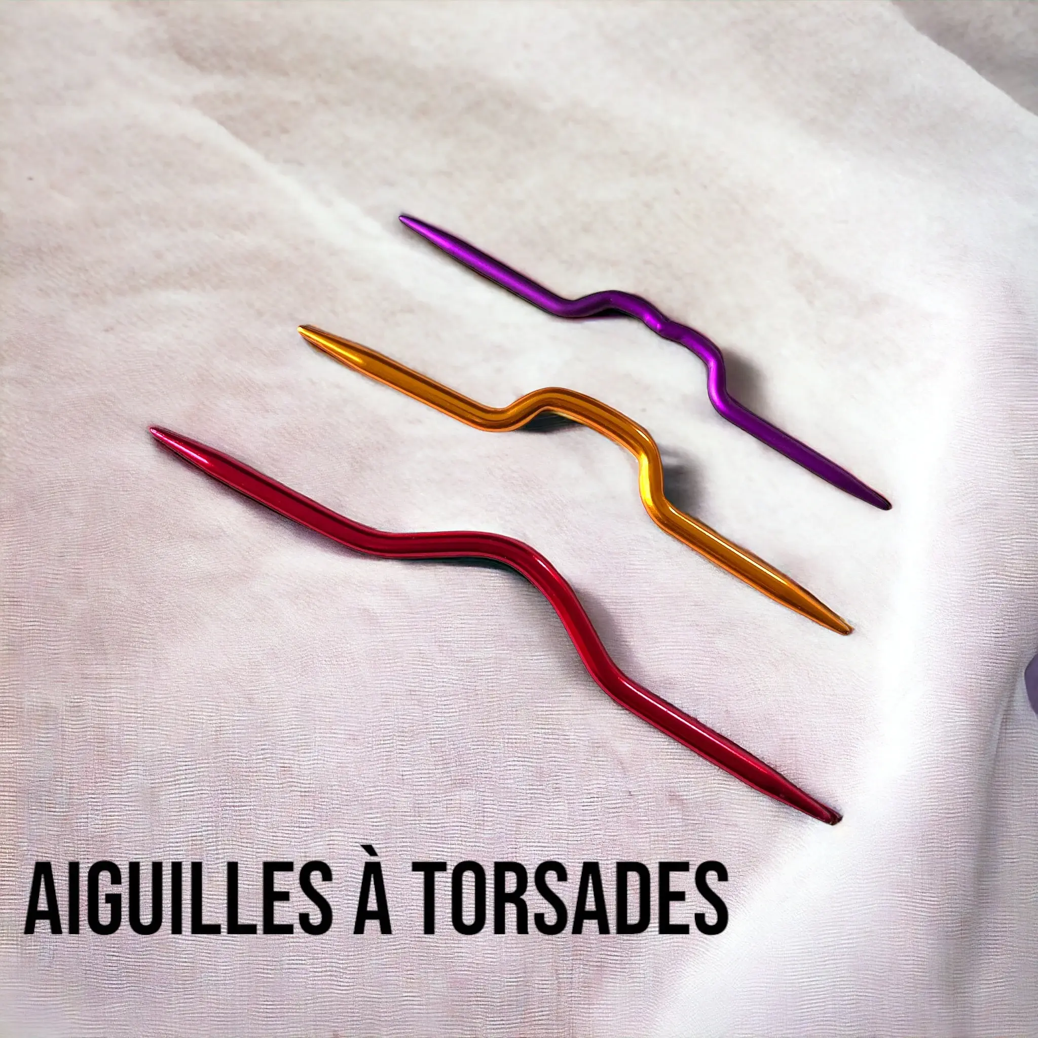 Lot d'aiguilles à torsades x3