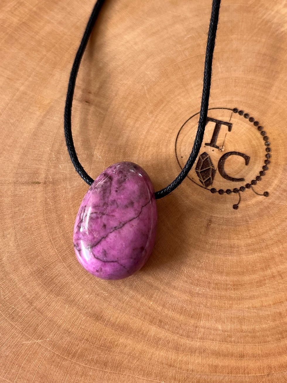 Pendentif en véritable cobalto calcite