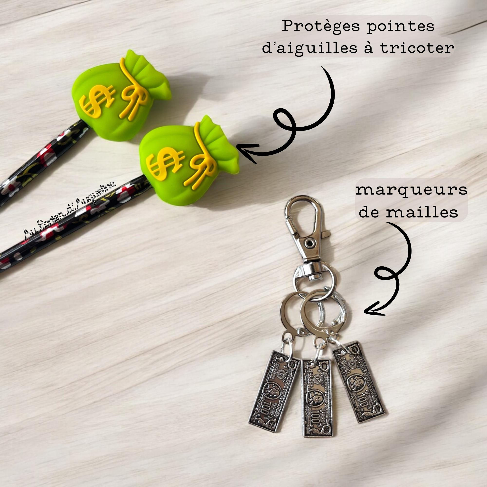 Protège pointe pour aiguilles de tricot sac de dollars