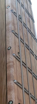 Ebony Layer between Birdseye Maple Board and white Korina Neck