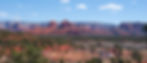 Red Rock State Park: aerial view of multi-hued layers of rock near Sedona