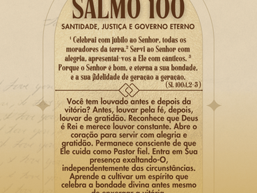 Salmo 100: Alegria, gratidão e adoração