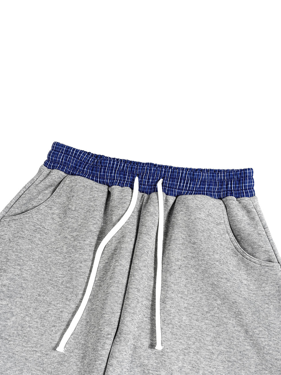 Thumbnail: Plaid Waistband Barrel Sweatpants
