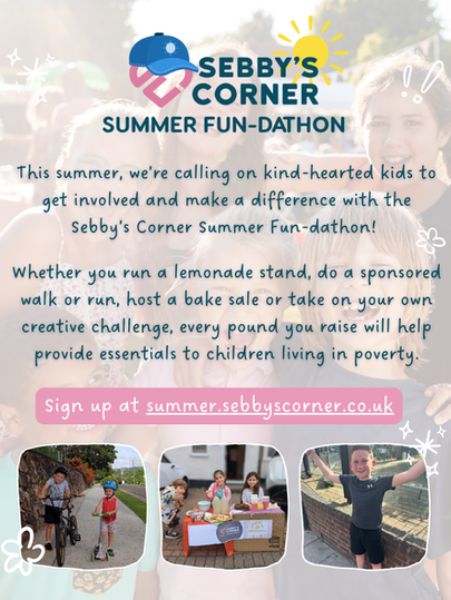 Sebby’s Summer Fun-dathon is here and it’s all about kids helping kids! ☀️🚴♀️
