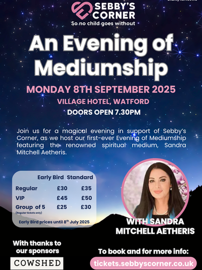 An Evening of Mediumship – A Magical Night in Support of Sebby’s Corner