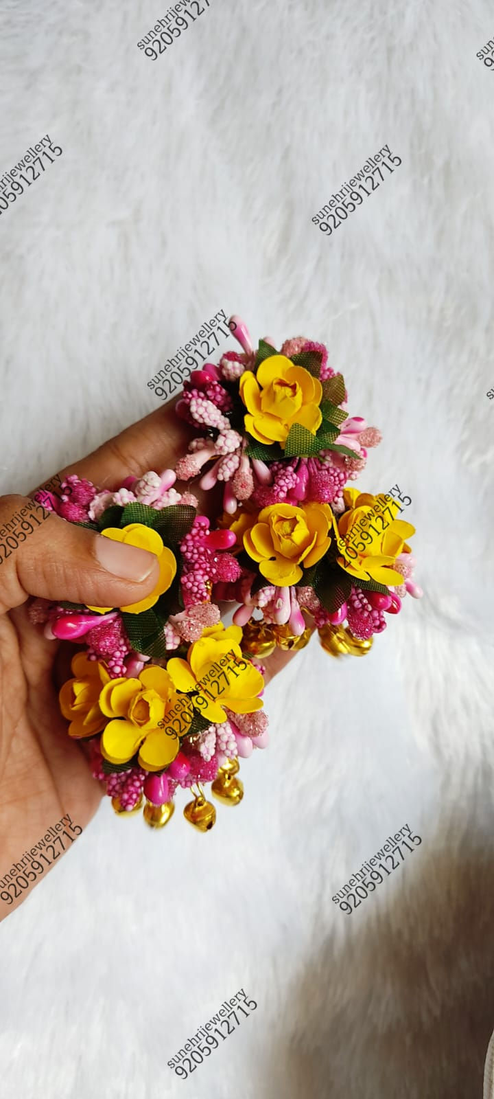 Floral  Pink-Yellow Jhumka