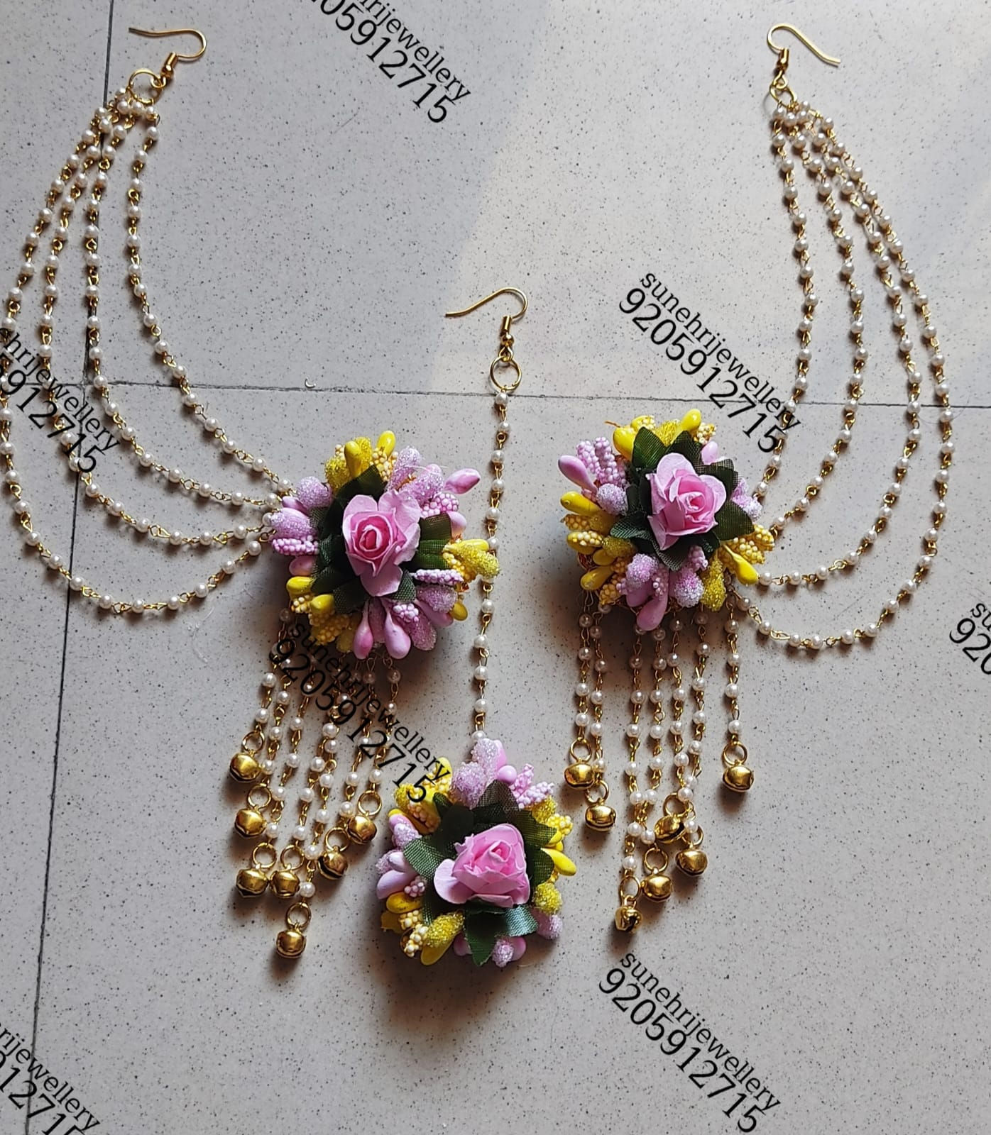 Pink Earrings tika Set