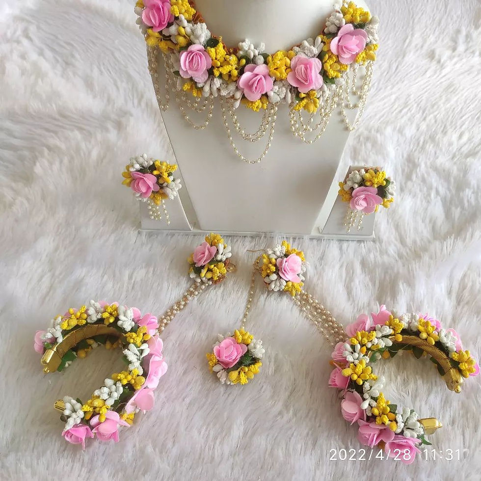 Baby Pink-White-Yellow Flower Set