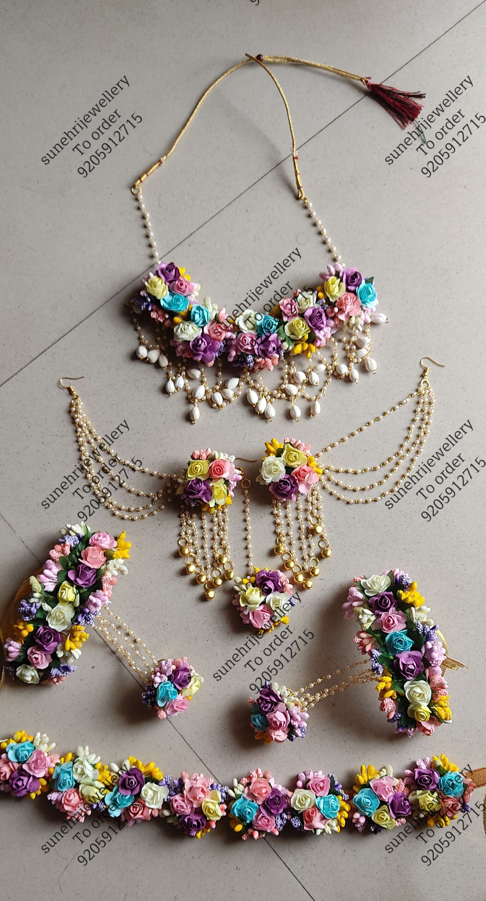 Multicolored Floral Jewellery set