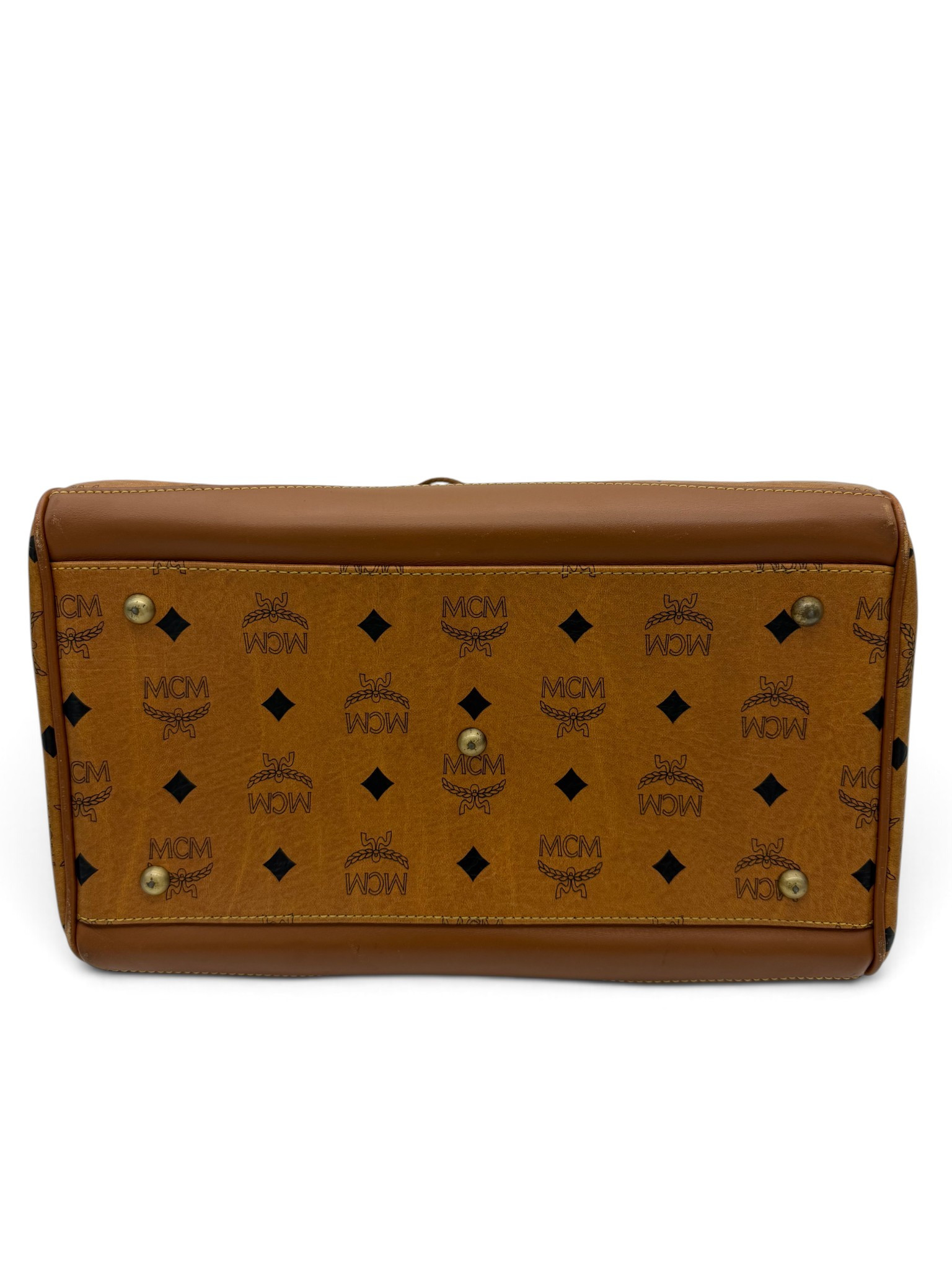 MCM Vintage Cognac Visetos Boston Bag image 5
