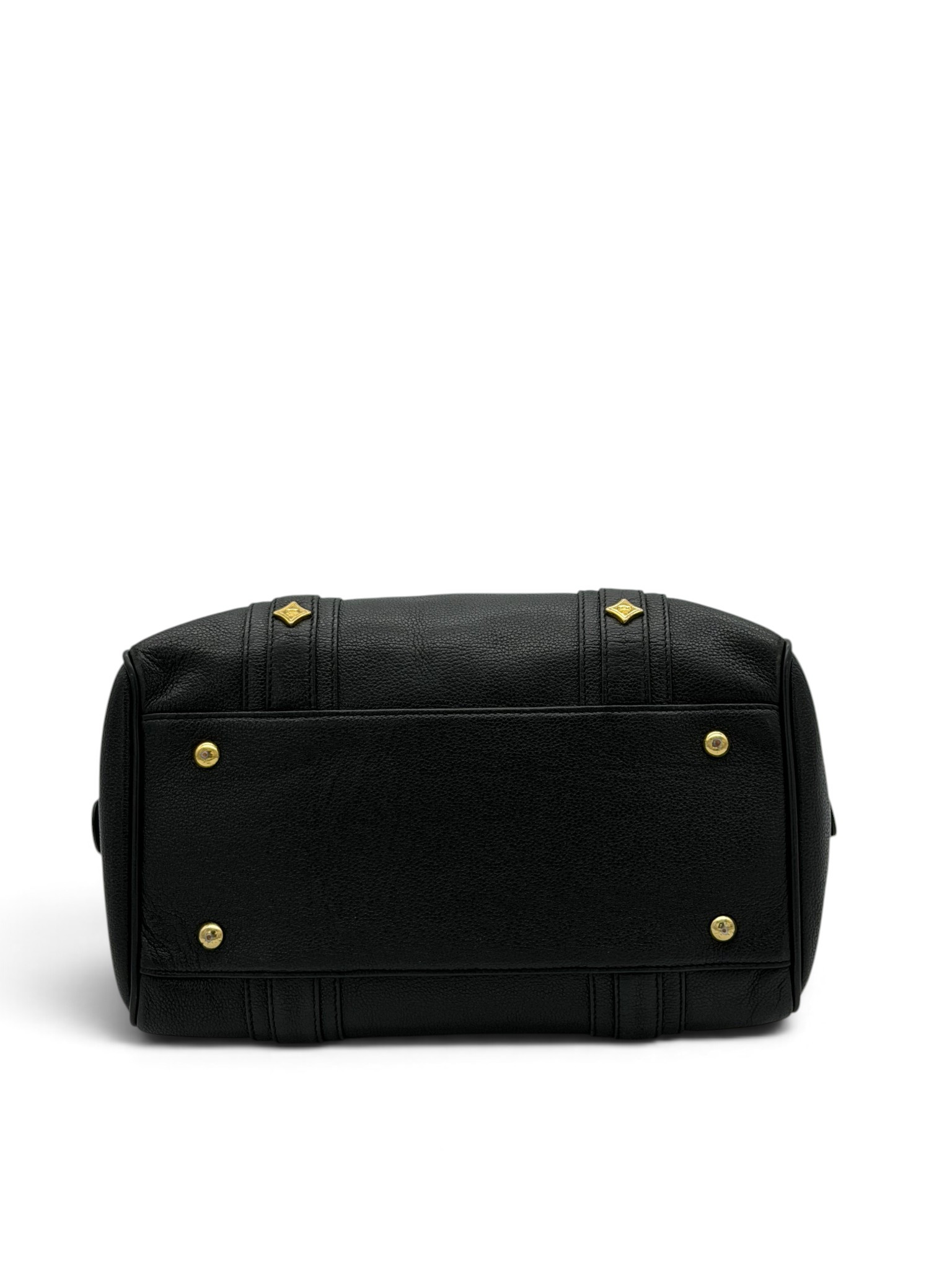 MCM Black Leather Boston Bag image 4