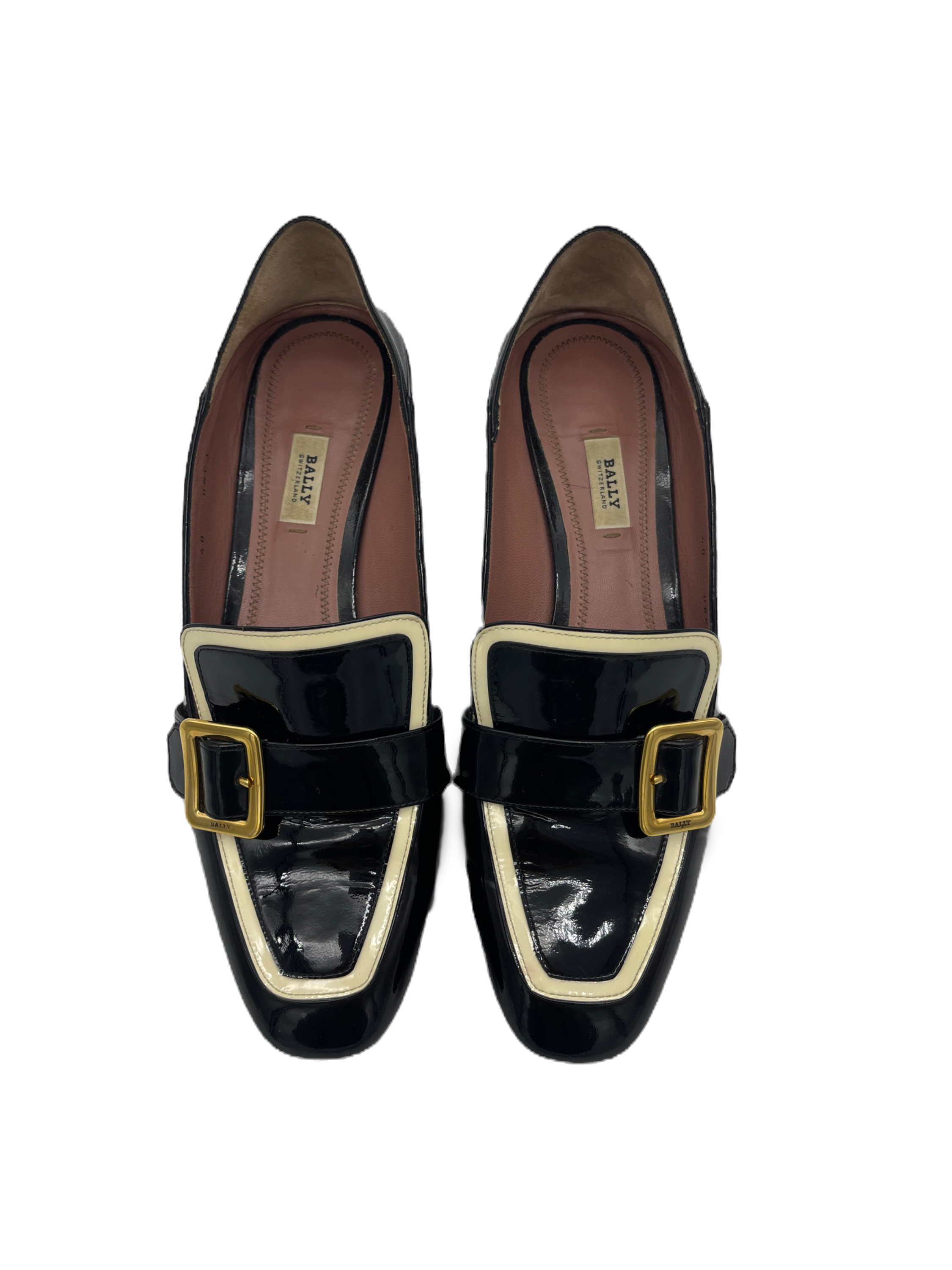 Bally Patent Leather Buckle Loafers