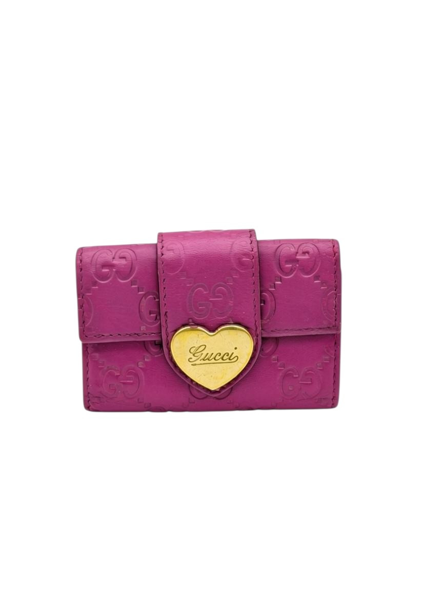 Pink Gucci Guccissima Leather Key Case