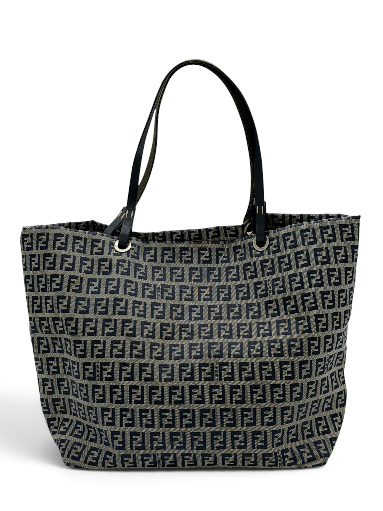 Fendi Vintage Zucca FF Canvas Tote - Navy/Grey image 2