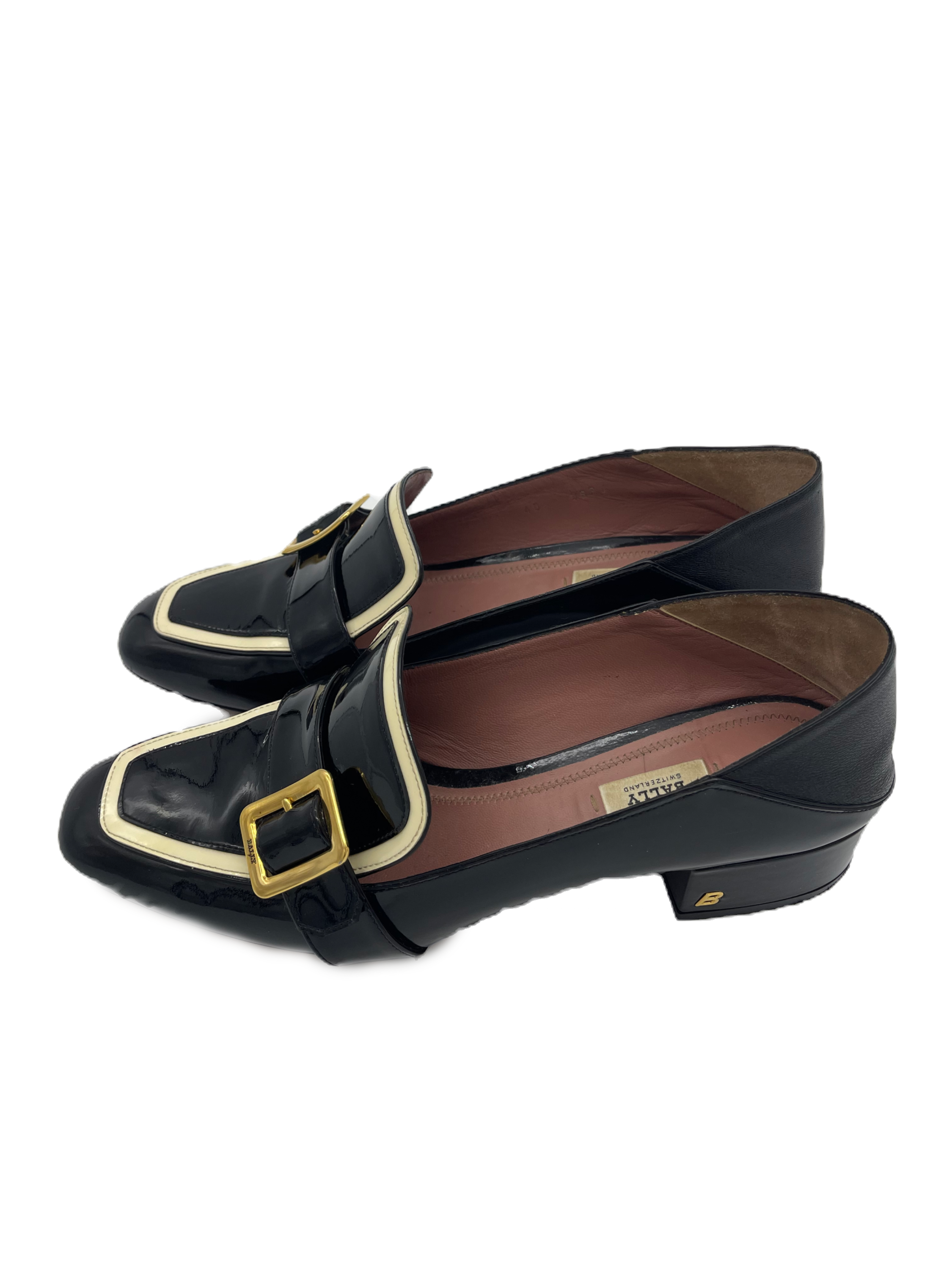 Bally Patent Leather Buckle Loafers
