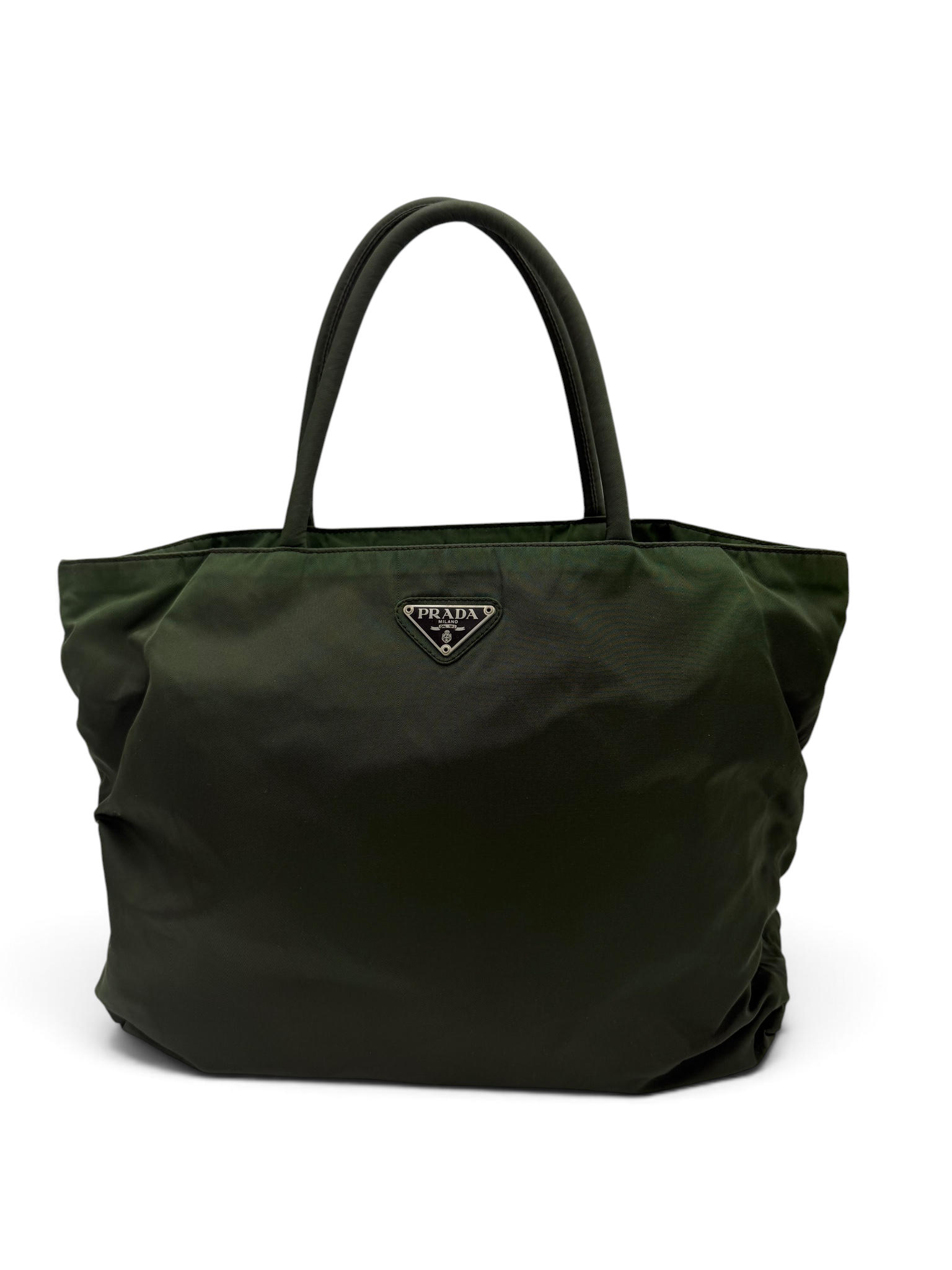Prada Vintage Olive Green Tessuto Nylon Tote