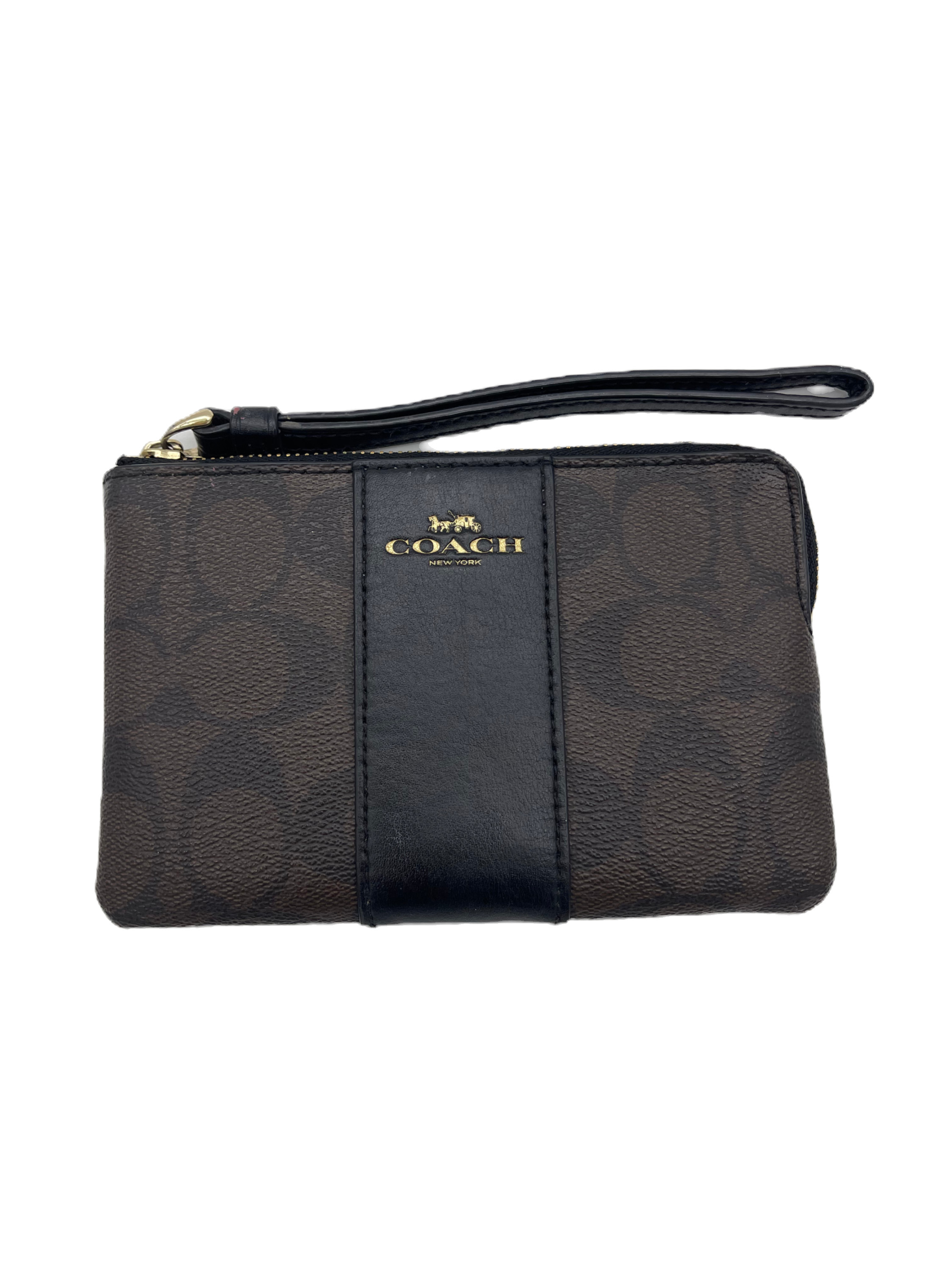 Coach Corner Zip Wristlet in Signature Canvas
