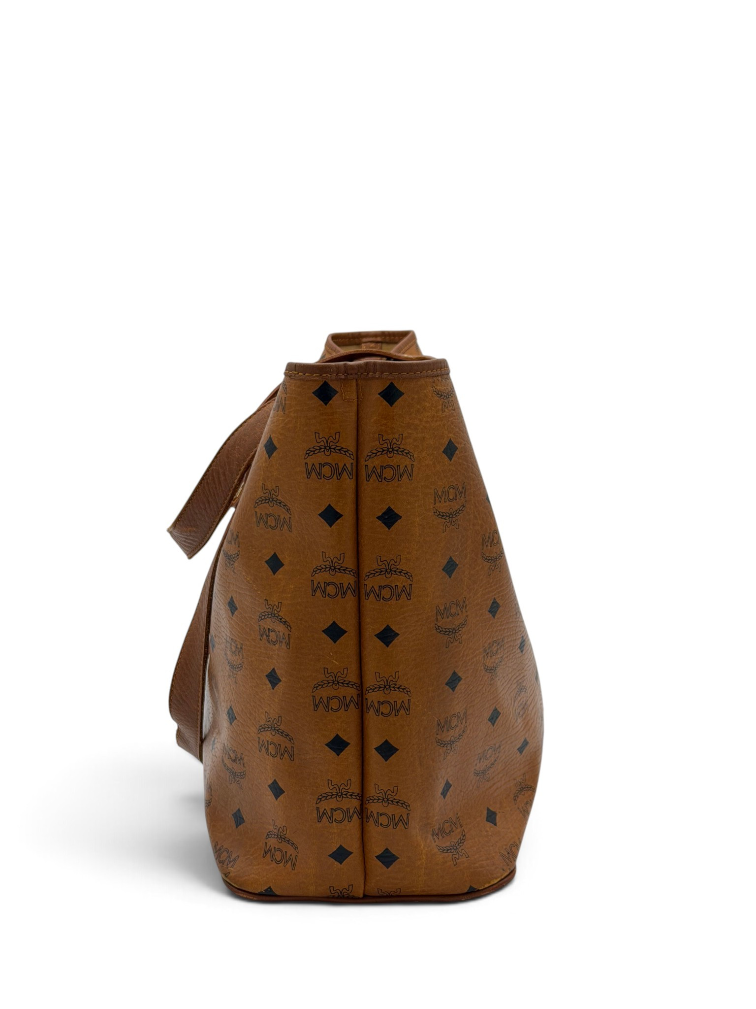 MCM Vintage Visetos Cognac Shopper Tote image 4