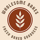 Wholesome Bakes bakery logo featuring fresh homemade nutritious treats