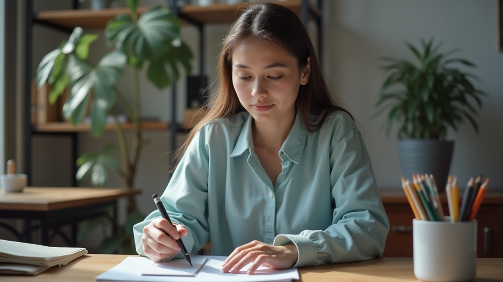 Eye-level view of a student participating in an online language class