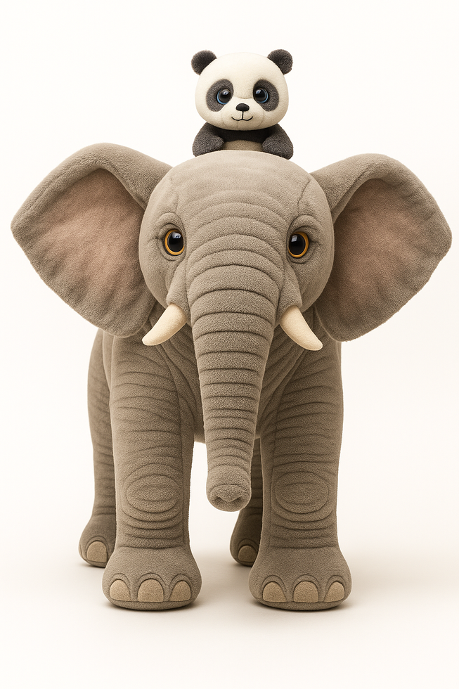 Hunkie Dorie children’s book and gray elephant plushie bundle.