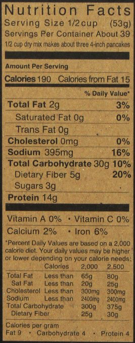 HOW MANY CALORIES IN KODIAK PANCAKE MIX visual data 4