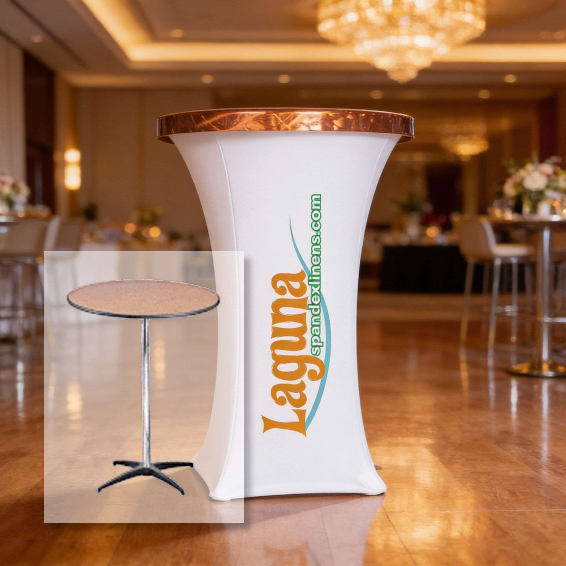 Aluminum Cocktail Highboy Topper Spandex With Company Branding