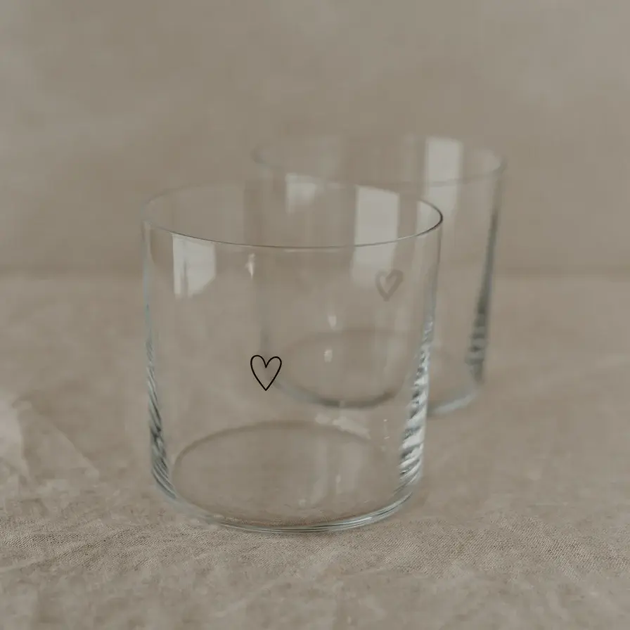 Miniaturbild: Trinkglas im 2er Set Herz schwarz
