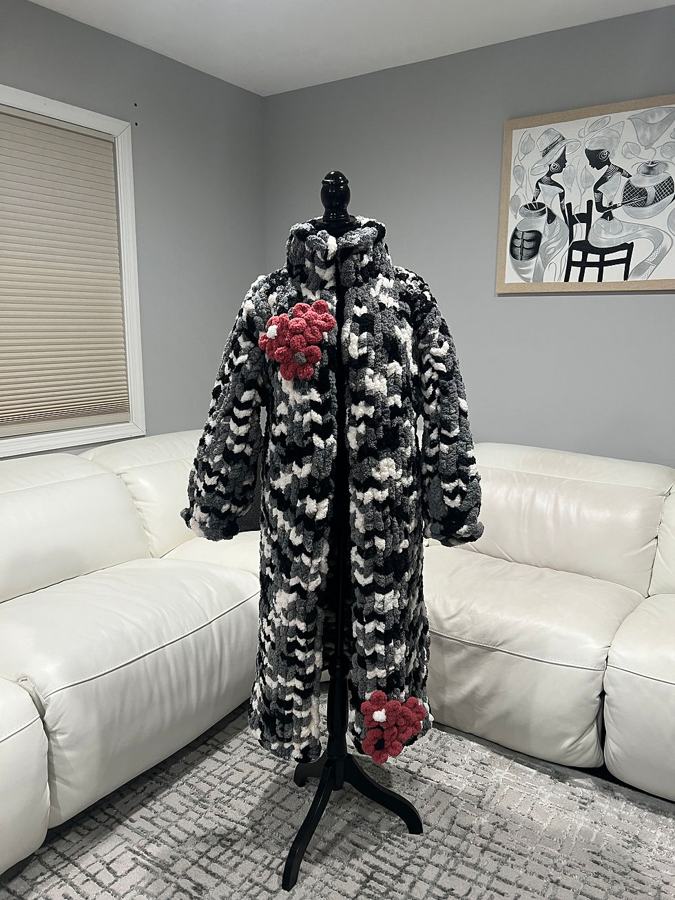 Thumbnail: Base For Full-Length Chunky Knit Coat 