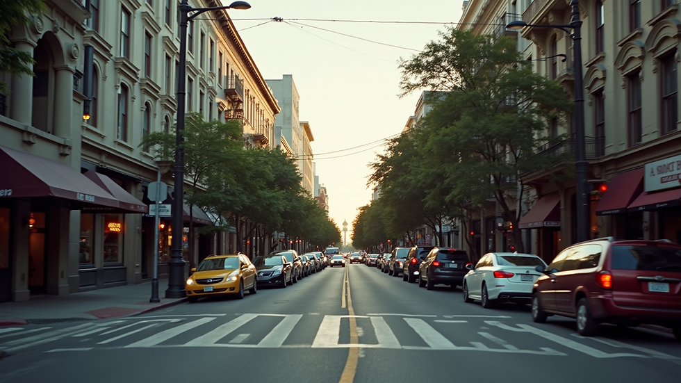 High angle view of a bustling San Francisco street