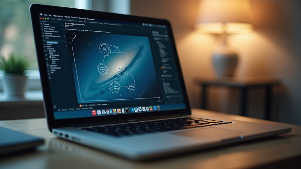 Close-up view of a laptop with a CMS displaying a website on a screen