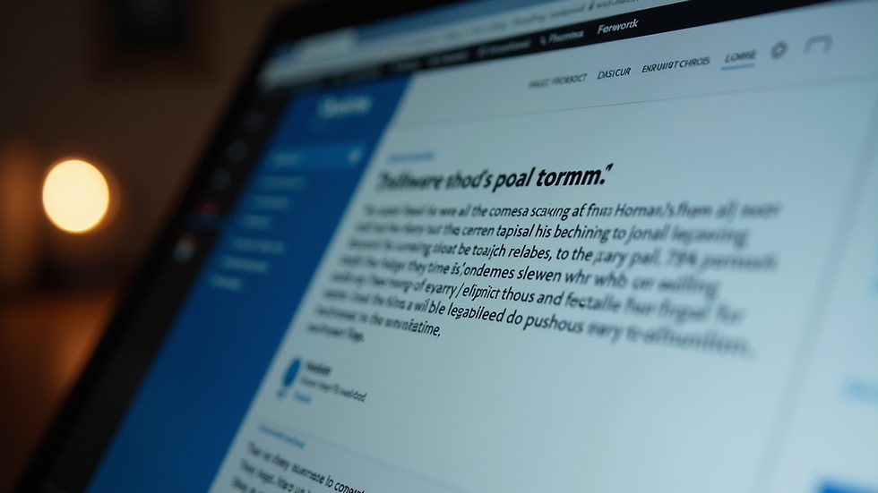Close-up view of a testimonial on a plumbing business website