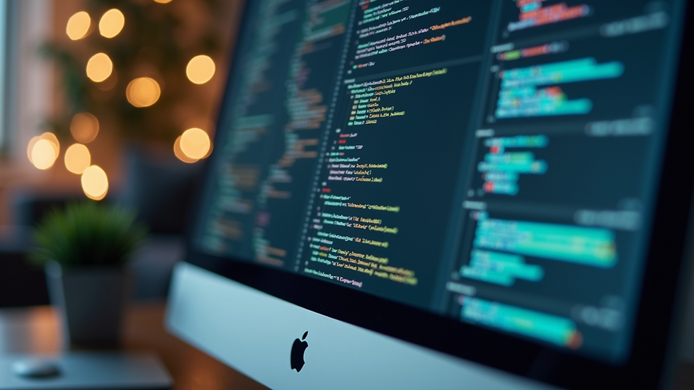 Close-up view of a computer screen displaying web design software