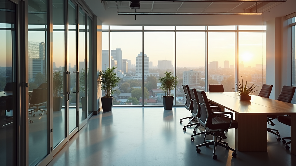 High angle view of a modern office space in Silicon Valley