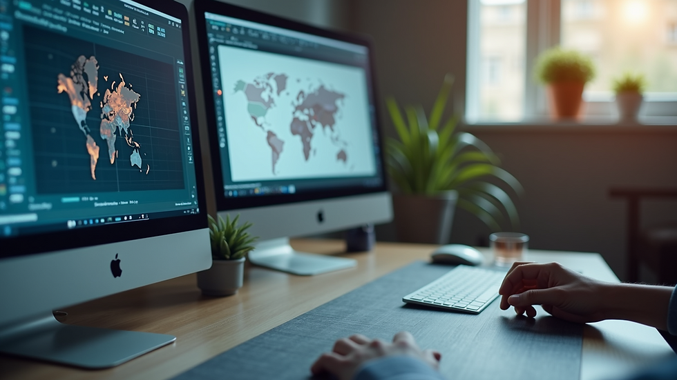 Close-up view of design software on a computer screen