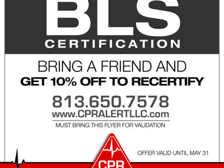 Upcoming BLS Training May 11 and May 12 at 9 am