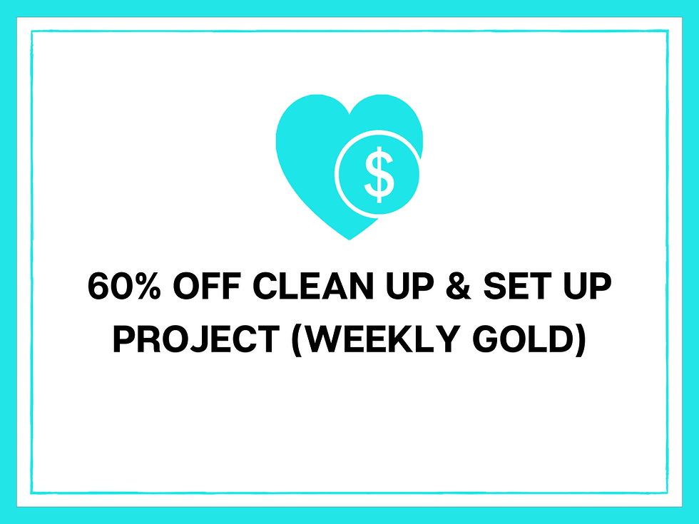 60% Off Clean Up & Set Up Project When You Commit to Weekly Gold