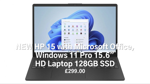 HP 15 with Microsoft Office 365, Windows 11, 15.6