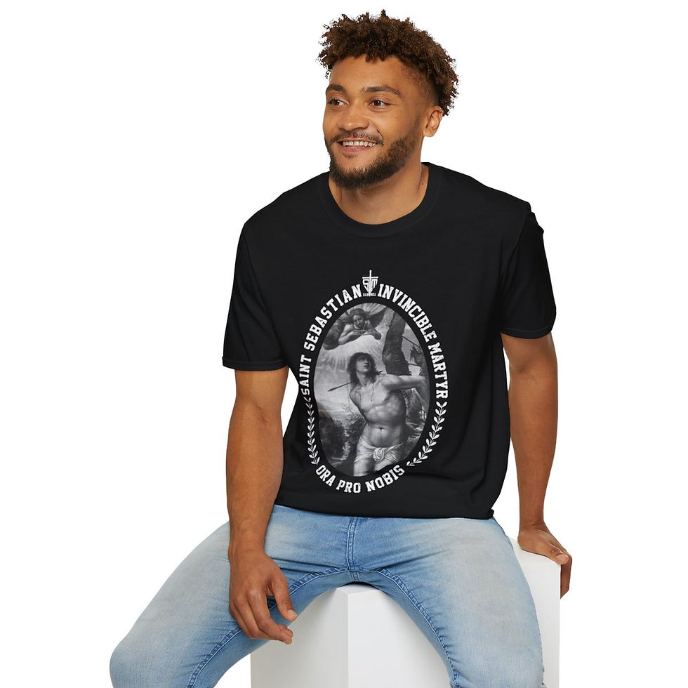 Thumbnail: St. Sebastian Shirt Protect This Athlete Shirt Black and White