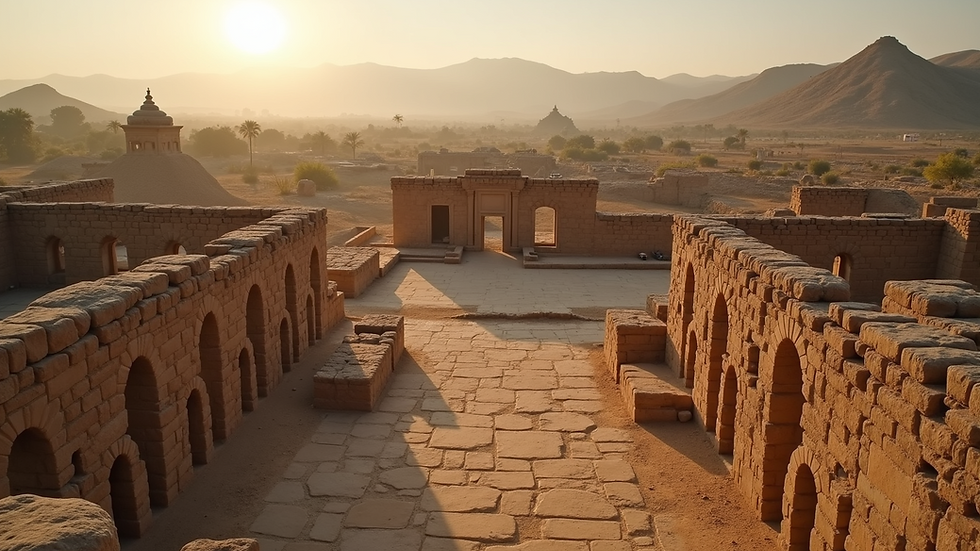 High angle view of ancient ruins in Hampi