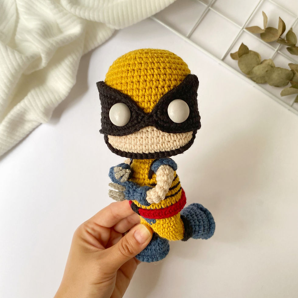 Miniatura: Wolverine Amigurumi Articulado + Suporte