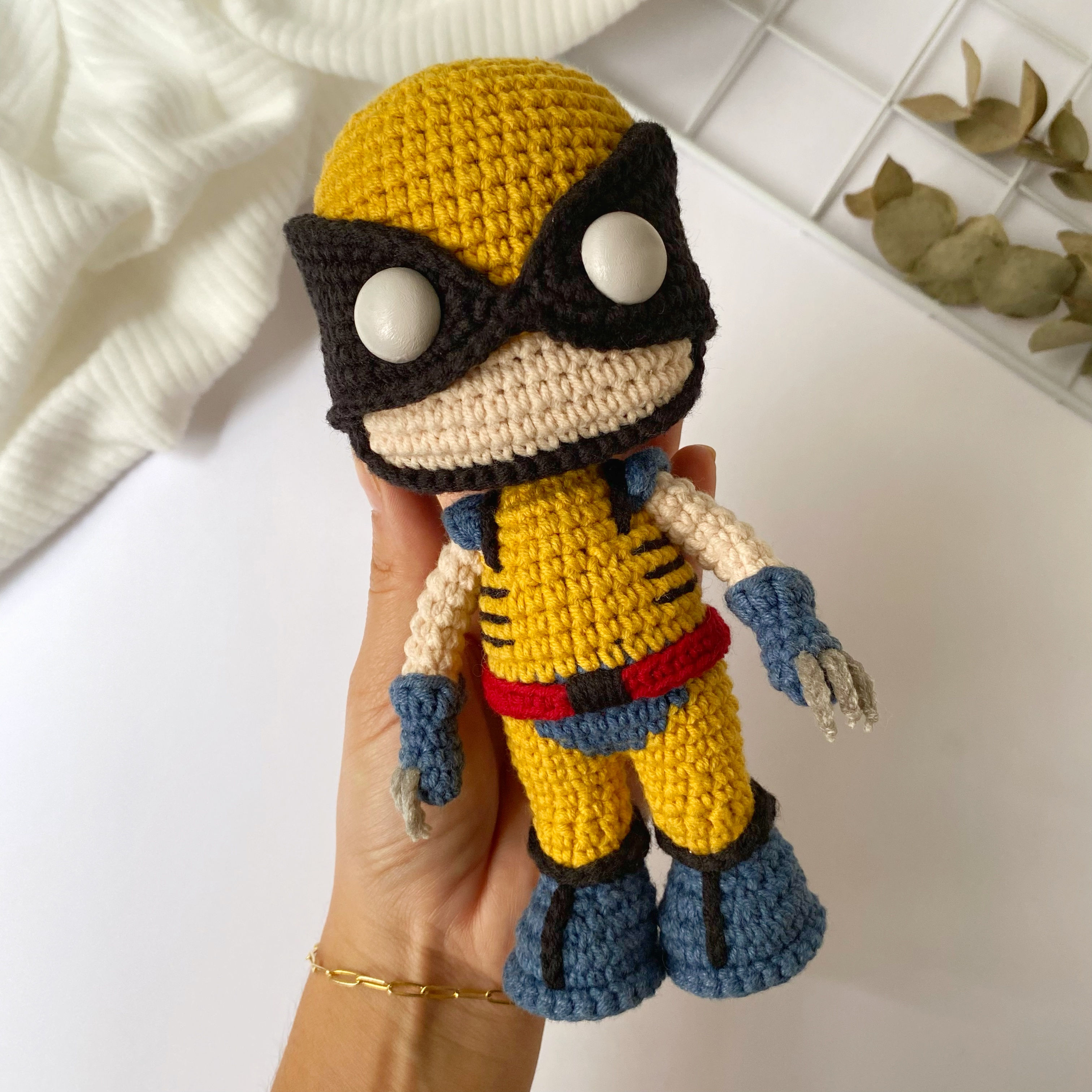Wolverine Amigurumi Articulado + Suporte