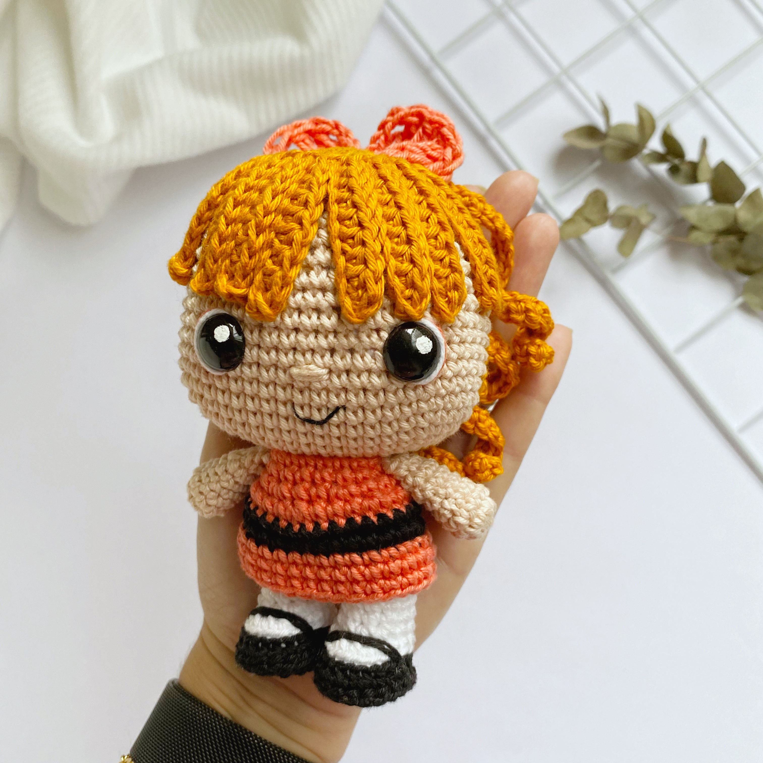 Florzinha Meninas Super Poderosas Amigurumi + Suporte