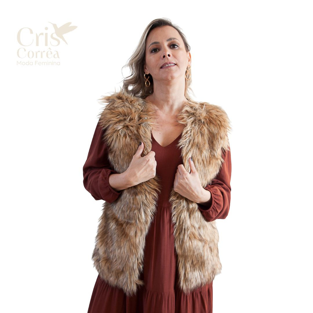 COLETE DE PELO E TRICOT