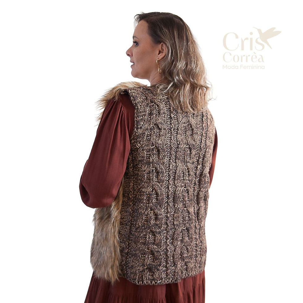 Miniatura: COLETE DE PELO E TRICOT
