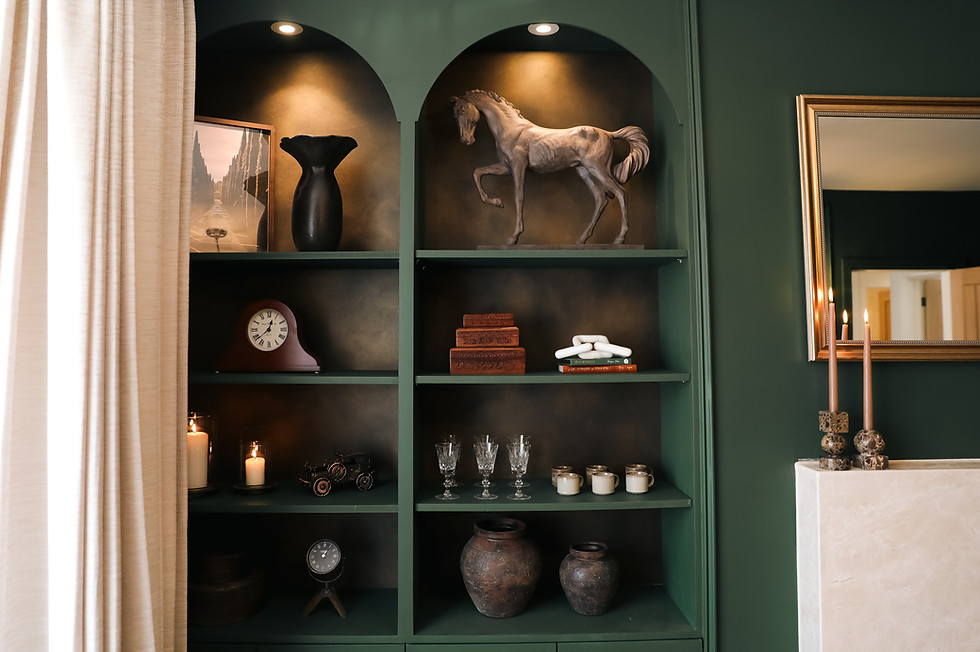 Green front room shelf 